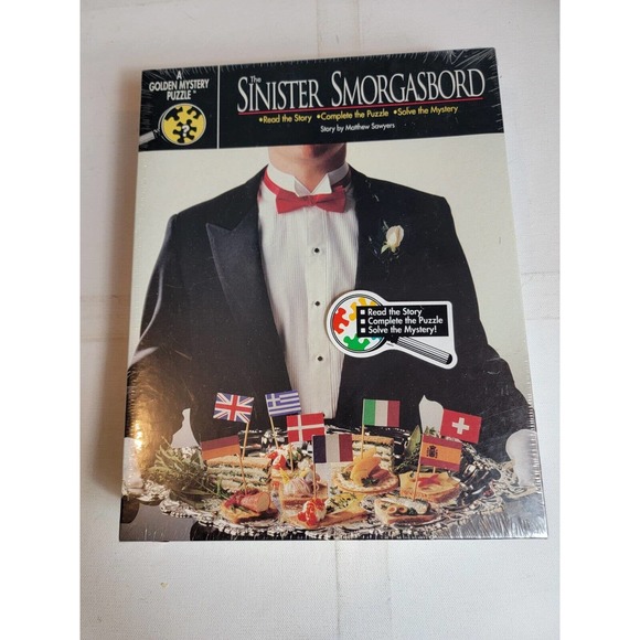 Golden Mystery Puzzle Other - Vintage The Sinister Smorgasbord Golden Mystery 500 Piece Puzzle New Sealed 1991